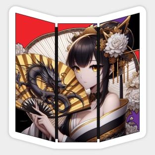 Geisha Dragon Lady Sticker